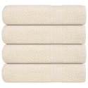 RĘCZNIKI DO RĄK 4 SZT KREMOWE 50X100CM BAWEŁNA 100%