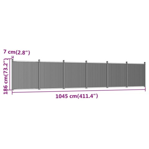 PANEL OGRODZENIOWY SZARY 1045X186CM WPC