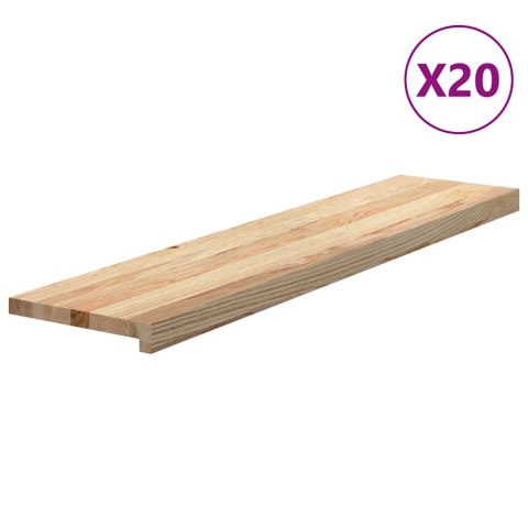 STOPNIE SCHODOWE 20 SZT. SUROWE 110X25X2CM LITE DREWNO DĘBOWE