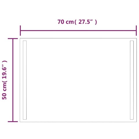 LUSTRO ŁAZIENKOWE Z LED 50X70CM