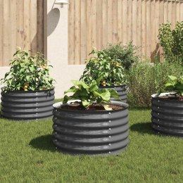 PODWYŻSZONA DONICA Z GALWANIZOWANEJ STALI 80X80X44CM SZARA