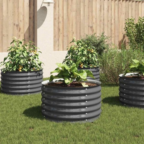 PODWYŻSZONA DONICA Z GALWANIZOWANEJ STALI 80X80X44CM SZARA