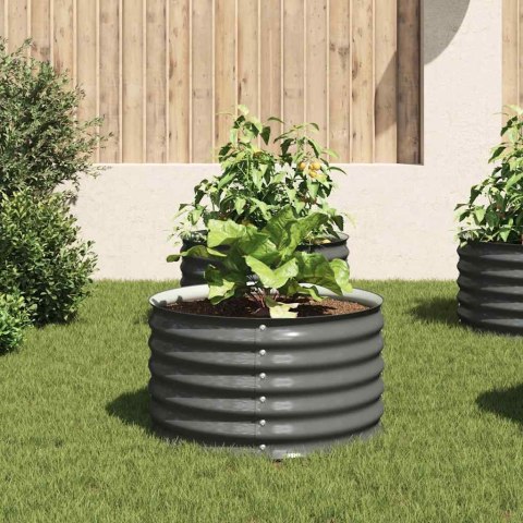 PODWYŻSZONA DONICA Z GALWANIZOWANEJ STALI 80X80X44CM SZARA