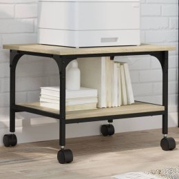 STOJAK NA DRUKARKĘ NA KÓŁKACH 2-POZIOMOWY DĄB SONOMA 50X40X38CM LOFT