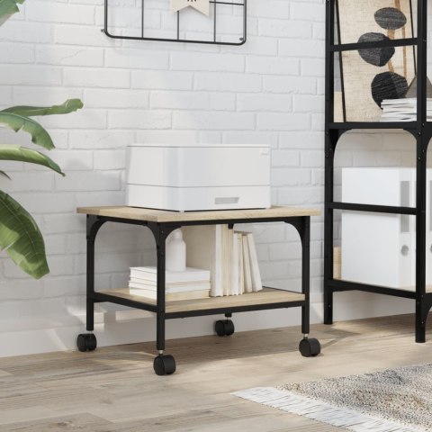 STOJAK NA DRUKARKĘ NA KÓŁKACH 2-POZIOMOWY DĄB SONOMA 50X40X38CM LOFT