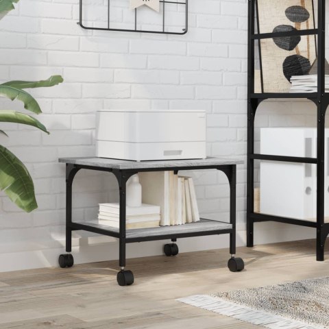 VidaXL Stojak na drukarkę, 2-poziomowy, szary dąb sonoma, 50x40x38 cm