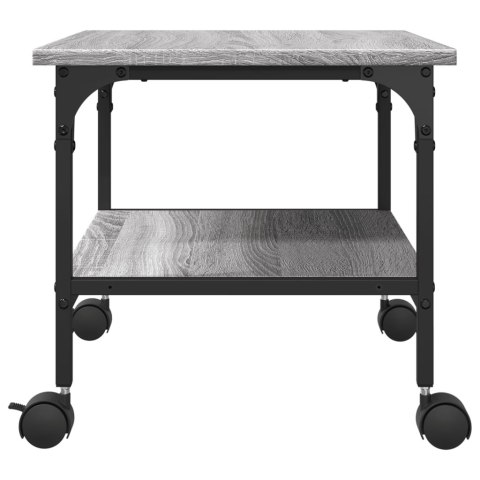 VidaXL Stojak na drukarkę, 2-poziomowy, szary dąb sonoma, 50x40x38 cm