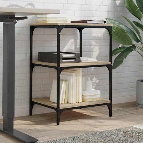 STOJAK NA DRUKARKĘ NA KÓŁKACH 3-POZIOMOWY DĄB SONOMA 50X41X75CM