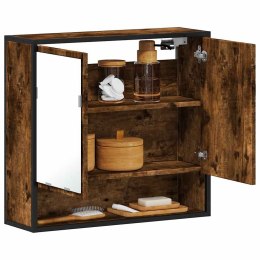 SZAFKA ŁAZIENKOWA Z LUSTREM PRZYDYMIONY DĄB 65X20X60CM