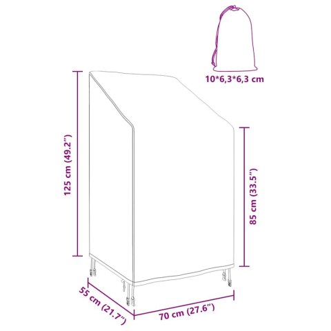 POKROWIEC NA KRZESŁO OGRODOWE 70X70X85 / 125CM TKANINA 210D