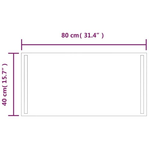 LUSTRO ŁAZIENKOWE Z LED 40X80CM