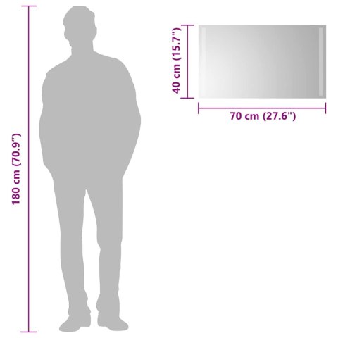 LUSTRO ŁAZIENKOWE Z LED 70X40CM