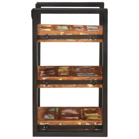 STOLIK NOCNY 2 PCS BRĄZOWO-CZARNY DESKA Z ODZYSKU