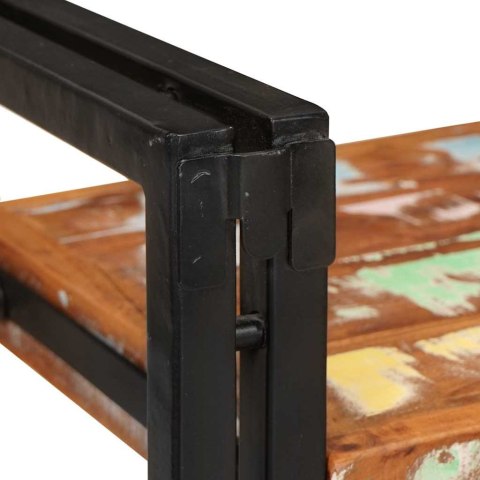 STOLIK NOCNY 2 PCS BRĄZOWO-CZARNY DESKA Z ODZYSKU