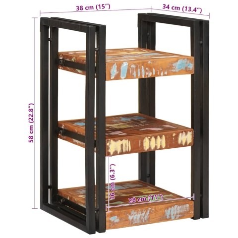 STOLIK NOCNY 2 PCS BRĄZOWO-CZARNY DESKA Z ODZYSKU