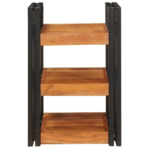 STOLIK NOCNY 2 PCS BRĄZOWO-CZARNY DREWNO AKACJOWE