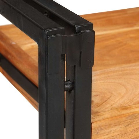 STOLIK NOCNY 2 PCS BRĄZOWO-CZARNY DREWNO AKACJOWE