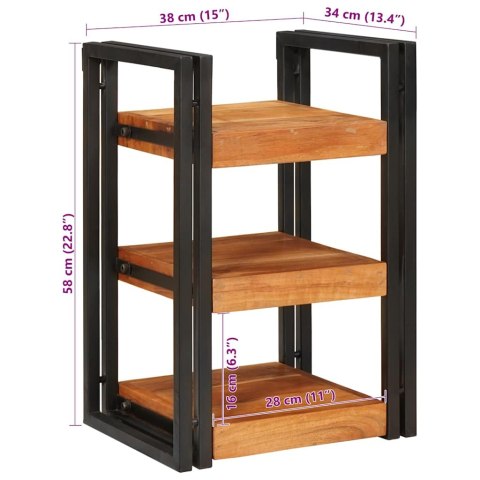 STOLIK NOCNY 2 PCS BRĄZOWO-CZARNY DREWNO AKACJOWE