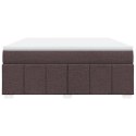 ŁÓŻKO KONTYNENTALNE Z MATERACEM BRĄZOWE TKANINA 180X200CM