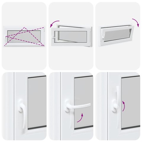 OKNO PIWNICZNE "RISOR" 100X50CM UCHYLNO-ROZWIERNE DIN PRAWE BIAŁE