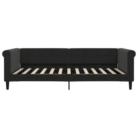 VidaXL Sofa z funkcją spania, czarna, 100x200 cm, obita aksamitem