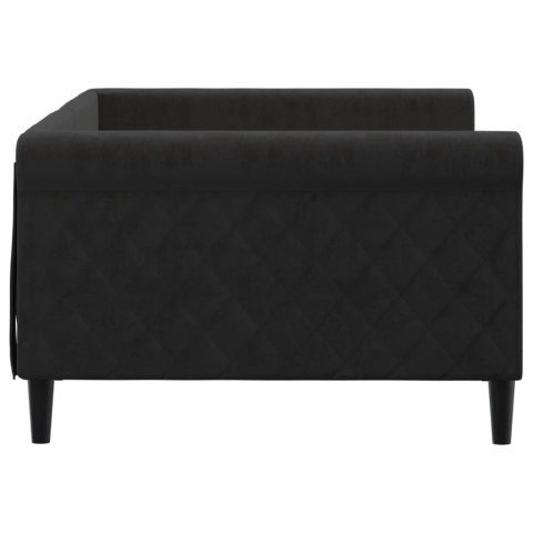 VidaXL Sofa z funkcją spania, czarna, 100x200 cm, obita aksamitem