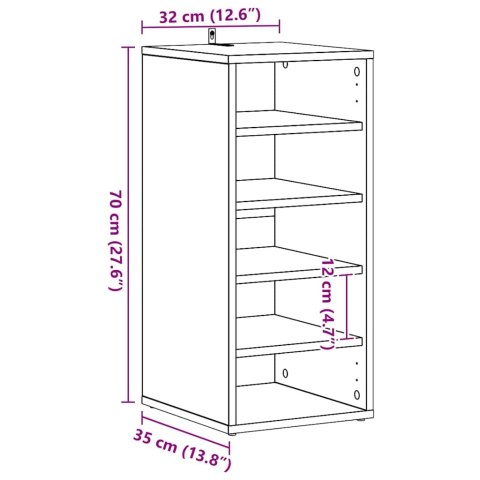 SZAFKA NA BUTY SZAROŚĆ BETONU 31,5X35X70CM PŁYTA WIÓROWA