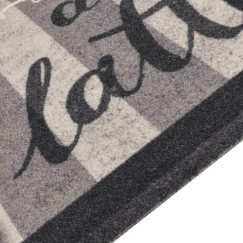 DYWANIK KUCHENNY Z MOTYWEM KAWY CZARNY 60X300CM AKSAMITNY