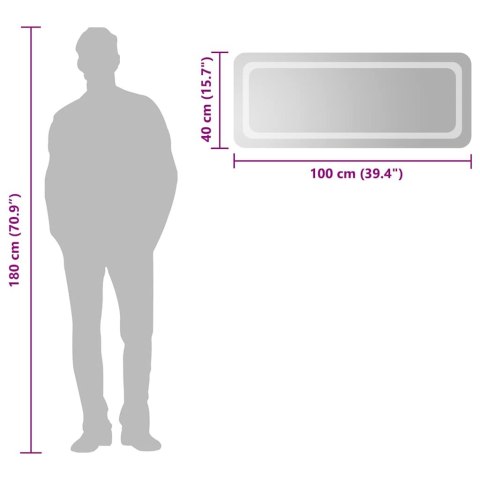 LUSTRO ŁAZIENKOWE Z LED 100X40CM