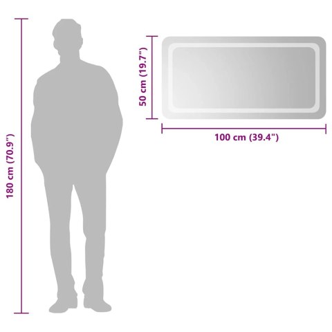 LUSTRO ŁAZIENKOWE Z LED 100X50CM