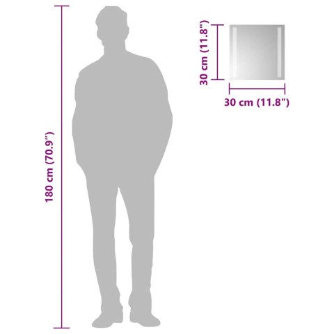 LUSTRO ŁAZIENKOWE Z LED 30X30CM