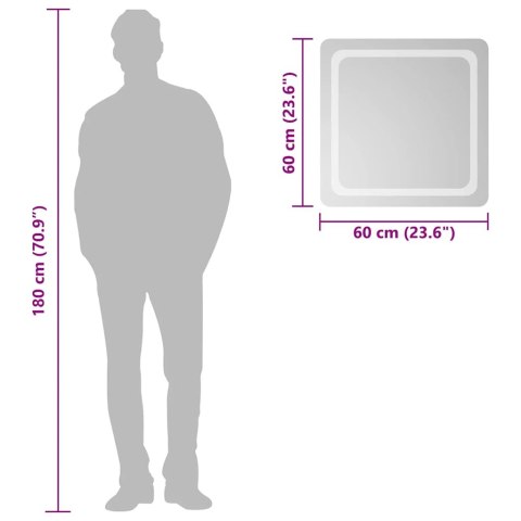 LUSTRO ŁAZIENKOWE Z LED 60X60CM