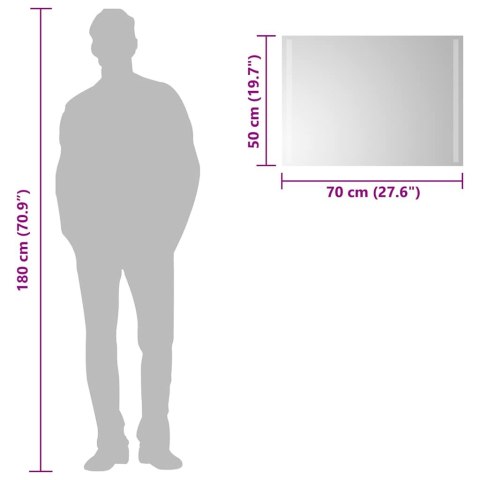 LUSTRO ŁAZIENKOWE Z LED 70X50CM
