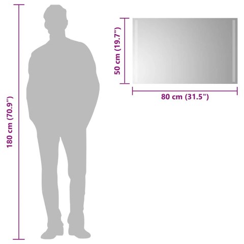 LUSTRO ŁAZIENKOWE Z LED 80X50CM