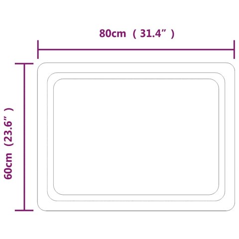 LUSTRO ŁAZIENKOWE Z LED 80X60CM