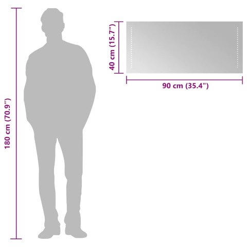 LUSTRO ŁAZIENKOWE Z LED 90X40CM