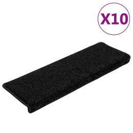 MATY NA SCHODY 10 SZT. 65X21X4CM CZARNE PROSTOKĄTNE KRAWĘDZIE
