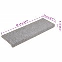 MATY NA SCHODY 15 SZT. 65X21X4CM JASNOSZARY PROSTOKĄTNY BRZEG