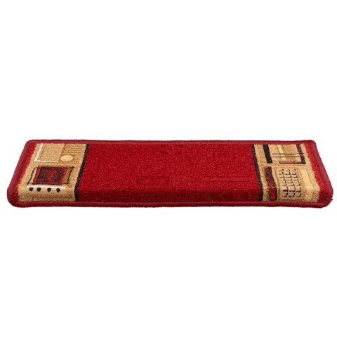 SAMOPRZYLEPNE NAKŁADKI NA SCHODY 5 SZT. 65X21X4CM CZERWONE