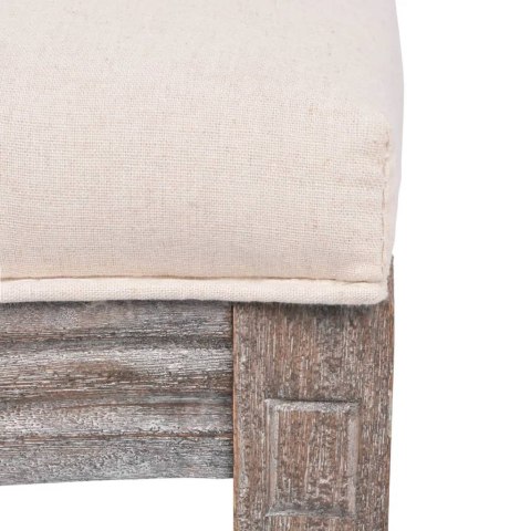 KRZESŁA STOŁOWE 4 SZT. KREMOWE OBITE TKANINĄ