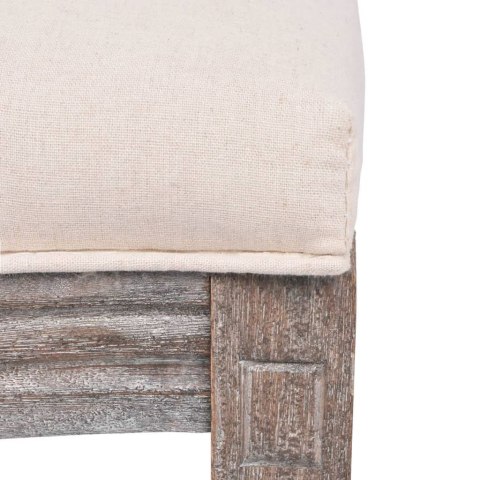 KRZESŁA STOŁOWE 6 SZT. KREMOWE TAPICEROWANE TKANINĄ