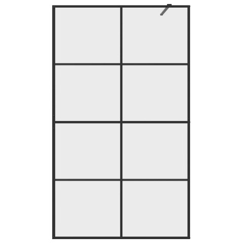 VidaXL Ścianka prysznicowa, przezroczyste szkło ESG, 115x195cm, czarna