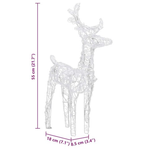 ŚWIĄTECZNA DEKORACJA RENIFERY Z SANIAMI 160 DIOD LED 130CM