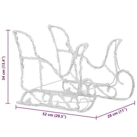 ŚWIĄTECZNA DEKORACJA RENIFERY Z SANIAMI 160 DIOD LED 130CM