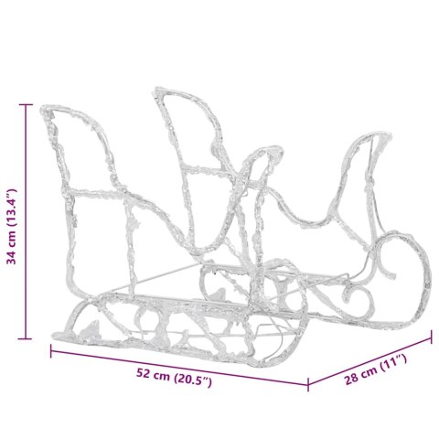 ŚWIĄTECZNA DEKORACJA RENIFERY Z SANIAMI 160 DIOD LED 130CM