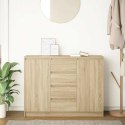 KOMODA Z SZUFLADAMI DĄB SONOMA 100,5X35X76CM DREWNO KLEJONE