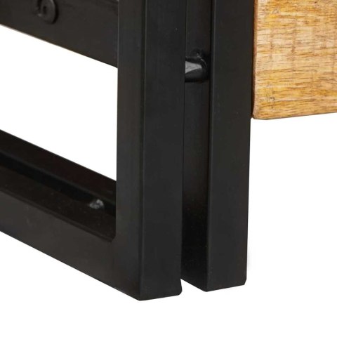 KONSOLA 2 SZT. BRĄZOWY 200X33X75CM LITE SUROWE DREWNO MANGO