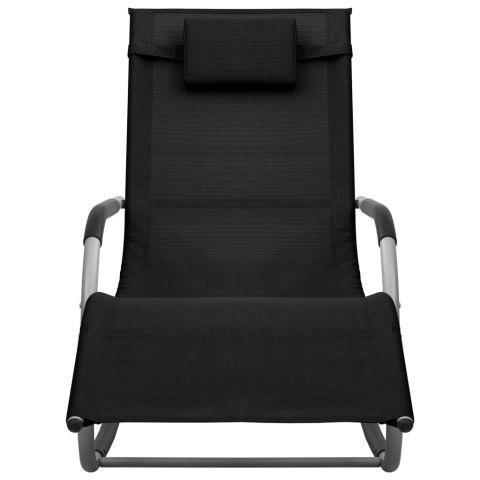 LEŻAK TWORZYWO TEXTILENE CZARNO-SZARY