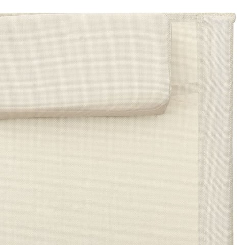 LEŻAK TWORZYWO TEXTILENE KREMOWO-SZARY