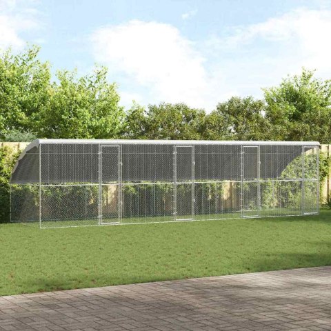 KLATKA DLA KUR SREBRNY 800X 200X 198.5CM STAL GALWANIZOWANA